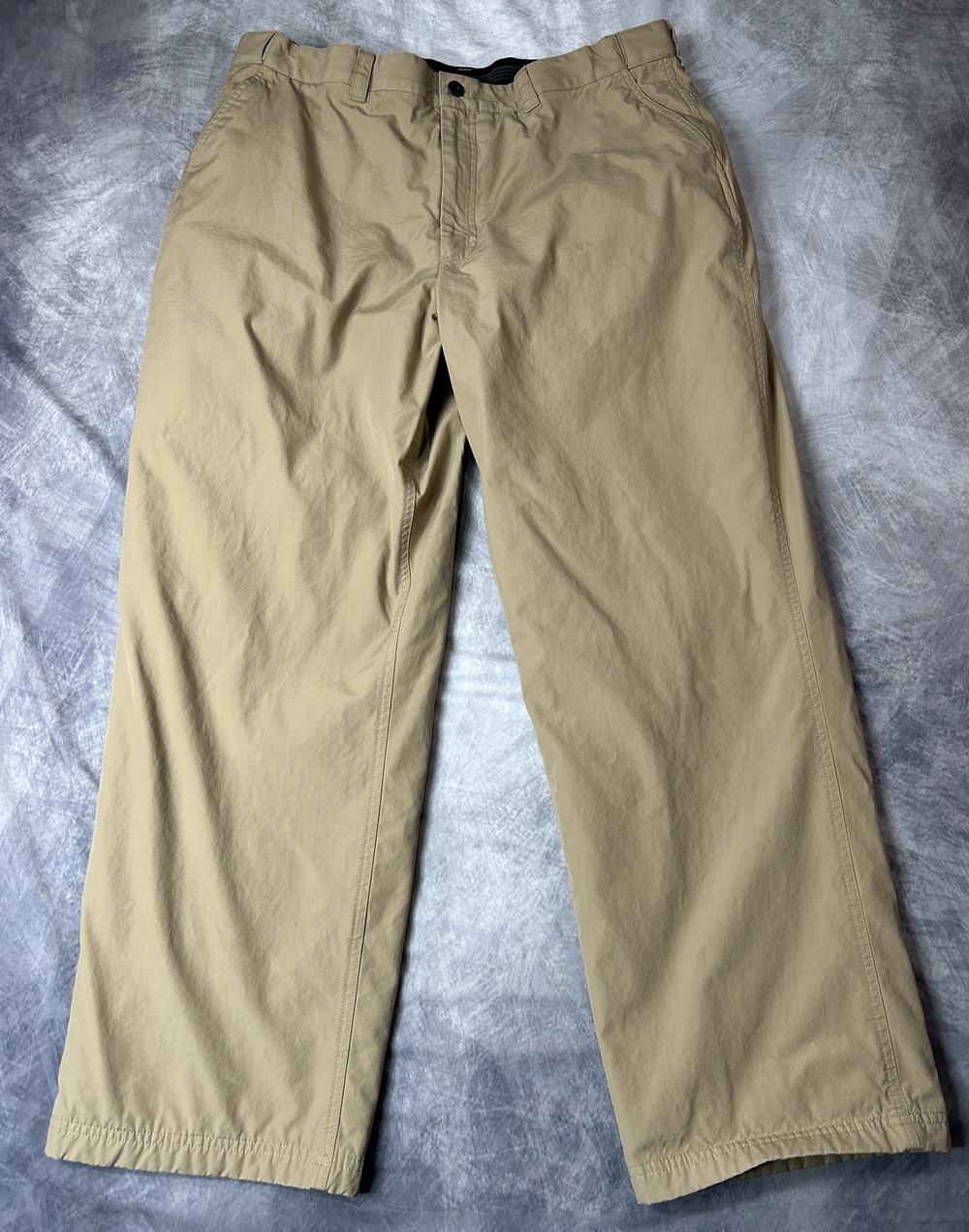 L.L. Bean Pants Mens 38x30 Beige Canvas Quilted Lined Insulated Winter Workwear